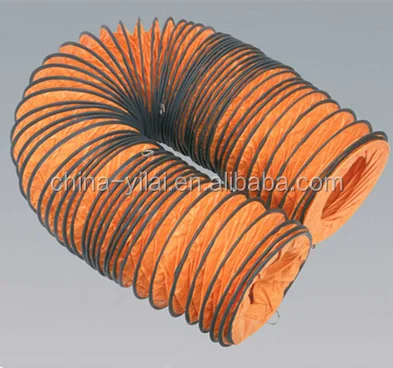 
pvc ventilation nylon flexible duct, 200mm industrial flexible fabric ducting 