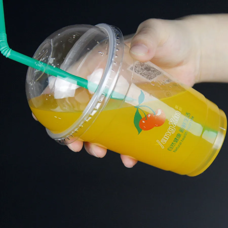 
16 oz 500 cc PET Disposable Transparent Plastic Smoothie Milkshake Cup 