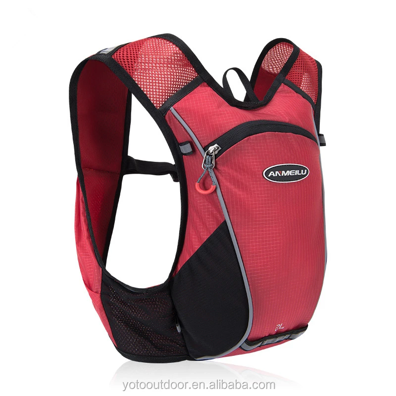 Professional Reflective Trail Running Vest Hydration Backpack Bag for Marathon Cycling Triathlon 2L Waterproof Polyester Fashion