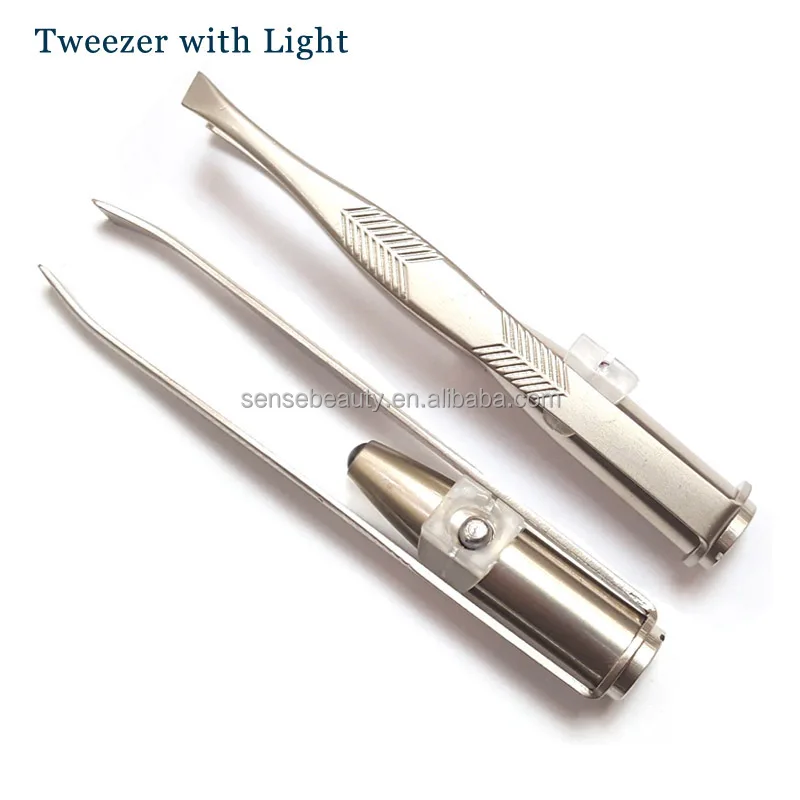 Tow-in-one Dual Purpose Stainless Steel Eyebrow Tweezers With Combing Tail