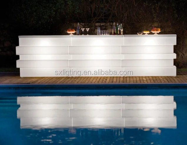 Artificial Marble Illuminated LED Tetris Modular Bar Counter
