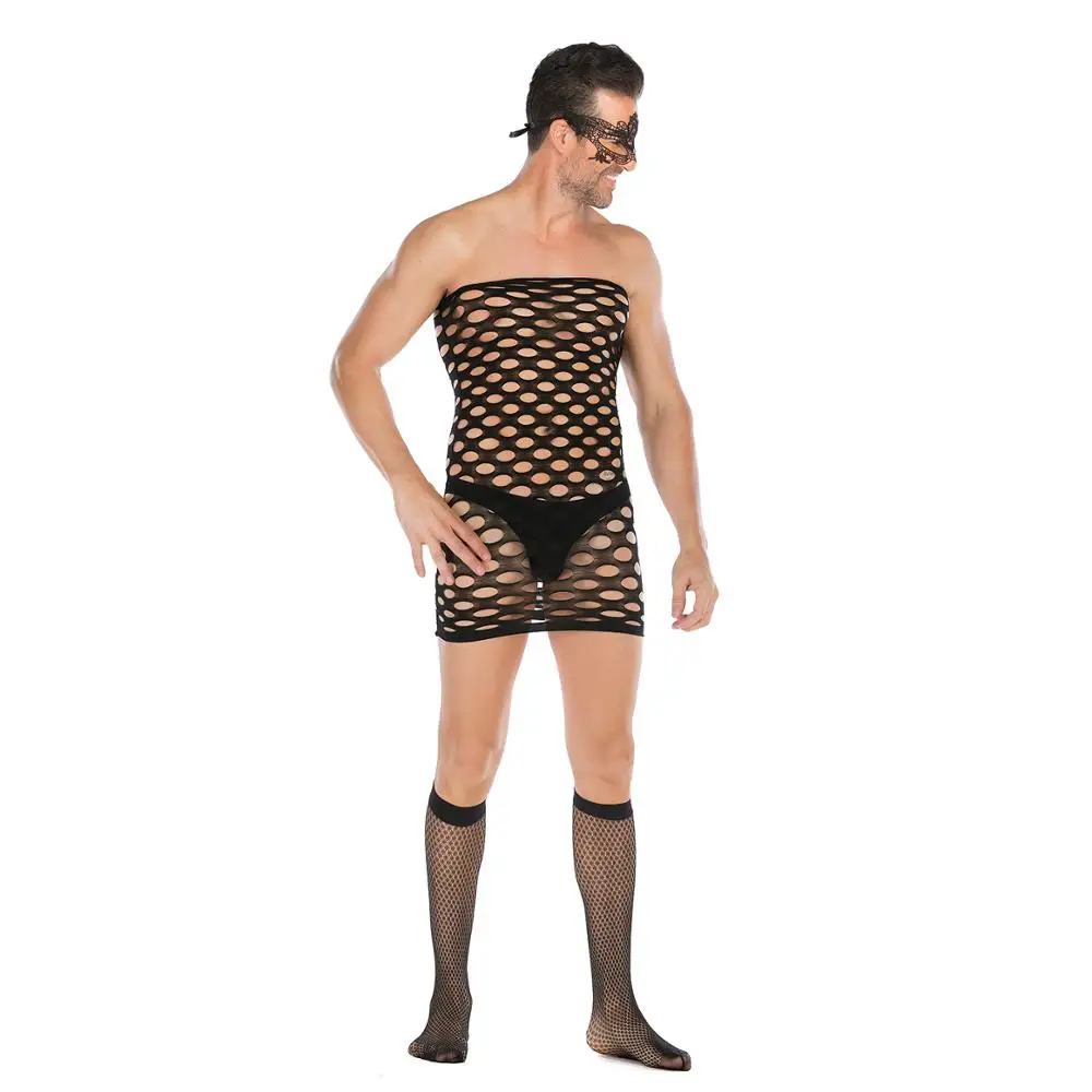
Sexy Man bodystocking fishnet night dress sexy men lingerie sleepwear 
