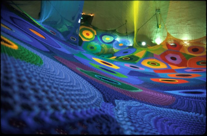 Customized Rainbow Climbing Rope Net Play Hand Indoor Playground Crocheted Climbing Net