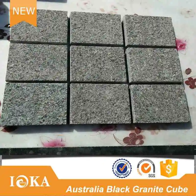 
 Китайский каменный укладчик из черного гранита 10x10 для подъездной дорожки  