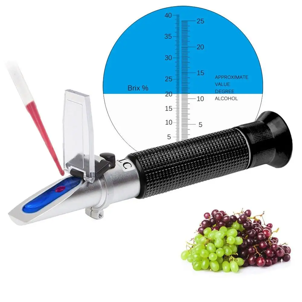 Dual Scale of 0-40% Brix & 0-25% vol Alcohol Wine making kit wine alcohol refractometer