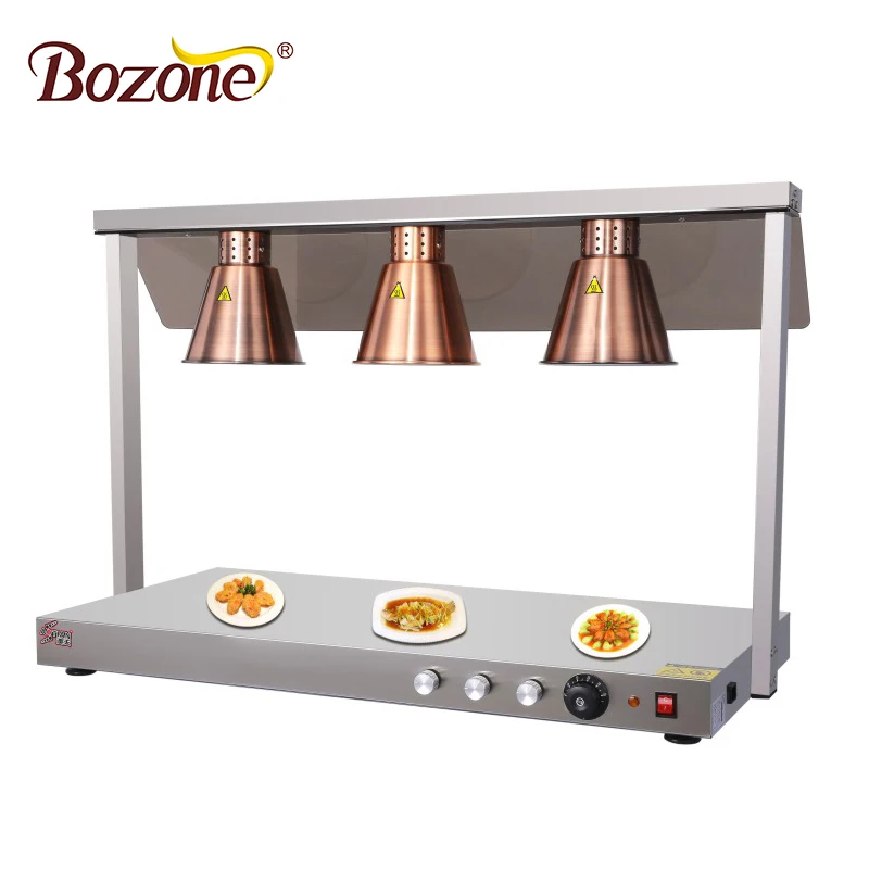 Best Commercial Hotel Widely Used Buffet Table Three Bulb Lamp Infrared Heating Restaurant Commercial Food Heat Lamps