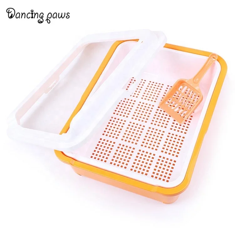 Hot selling double-deck plastic self cleaning cat litter box toilet with poop scoop ready to ship 10 pcs free shipping