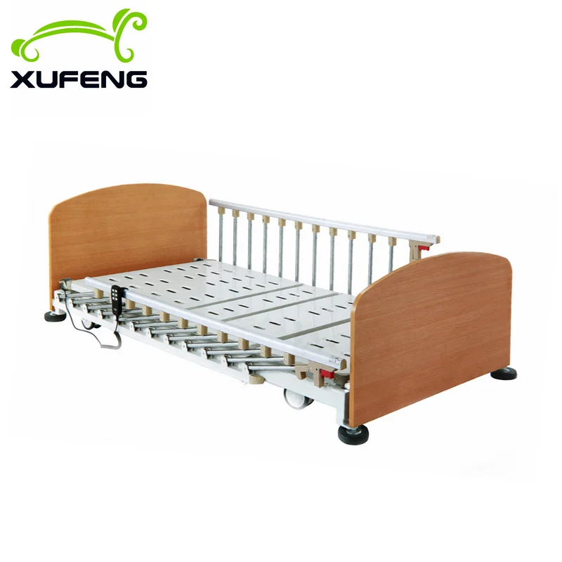 Wooden super low height 3 functions electric hospital nursing home care bed