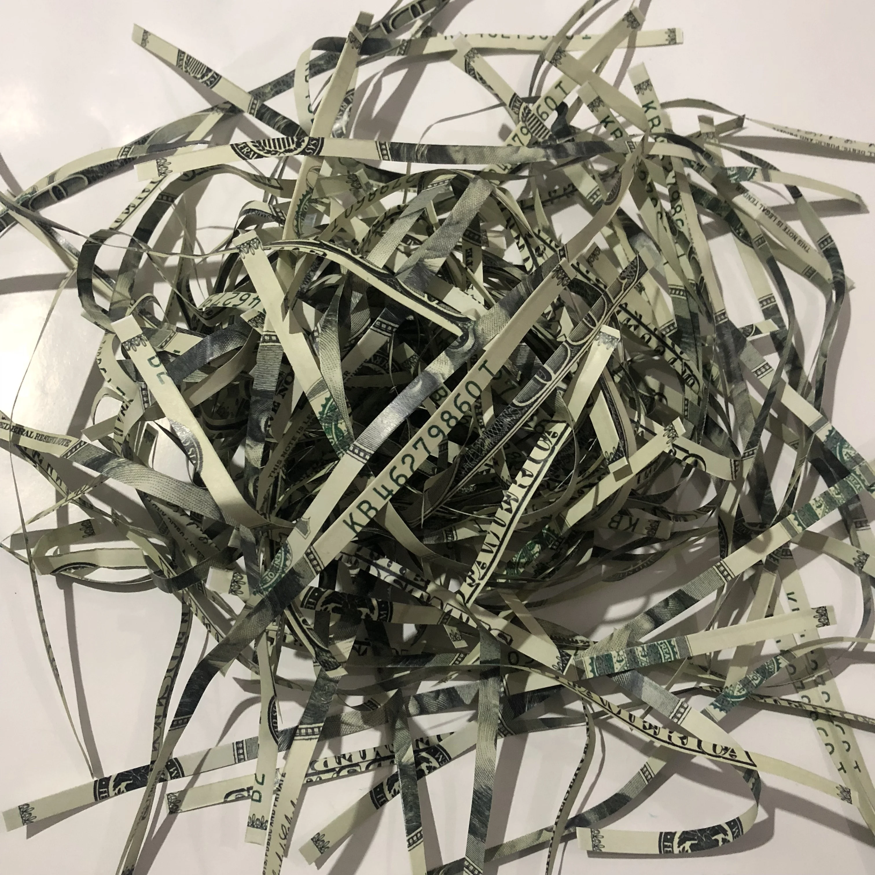 Rose color shredded paper as filler