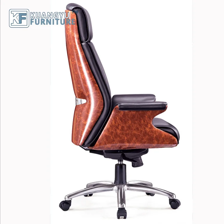 PU leather luxury real black leather office chair executive CEO big and tall boss chair