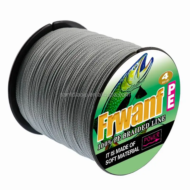 Super strong PE4 strands multicolored braided wire x4 coated bright green braided fishing line carp fishing tuna line