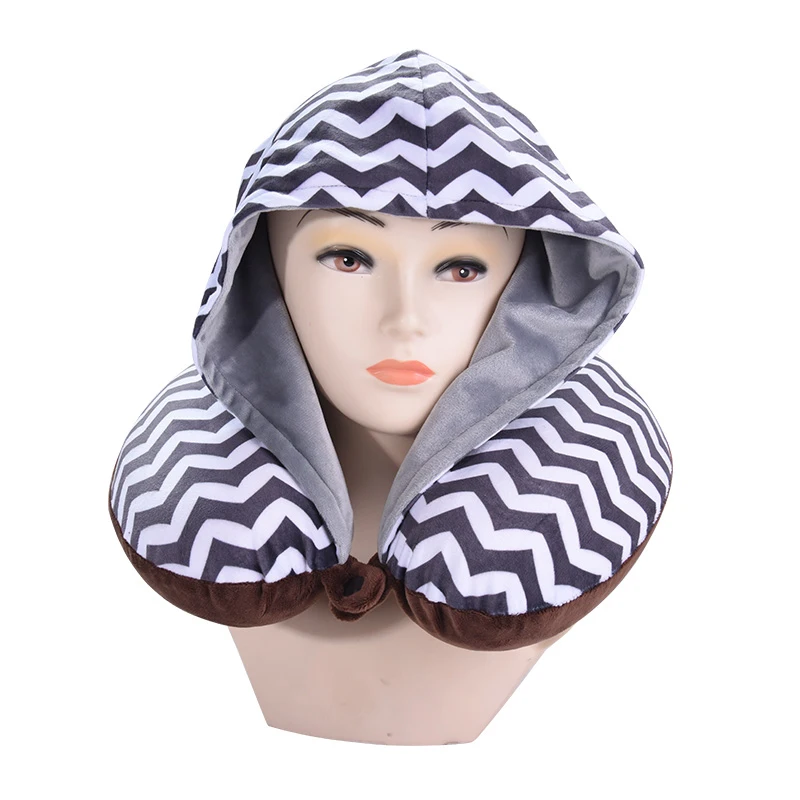 U-образный с капюшоном подушка для шеи Толстовка дорожная подушка