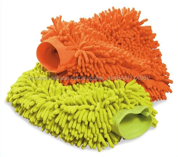 Микрофибры для мытья перчатка для мойки , который имеет хорошо синеля