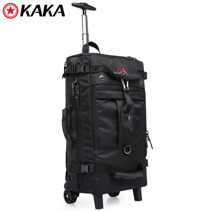 Кака бренд многофункциональный 3 способа ручка плечо тележка черный Отдых Путешествия Тележка рюкзак с колесами