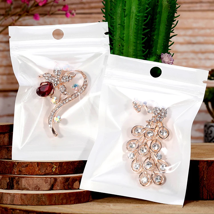 Hoyo Resealable Clear Plastic Zipper Bags Customized Logo Printing Ziplock Bag For Reclose Accessories Jewelry Packing