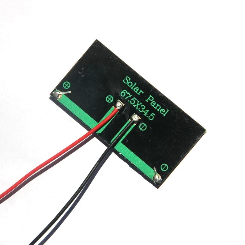 Solar Cells Panel 3V 0.24W Portable A grade Polycrystalline Silicon Solar Generator 67.5*34.5mm Mini Solar Cell Board with Cable