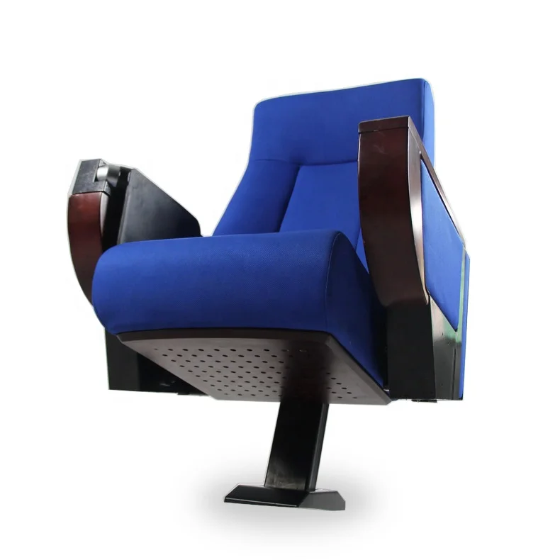 Single leg auditorium seats theatre chair armchair for lecture hall with foldable writing table