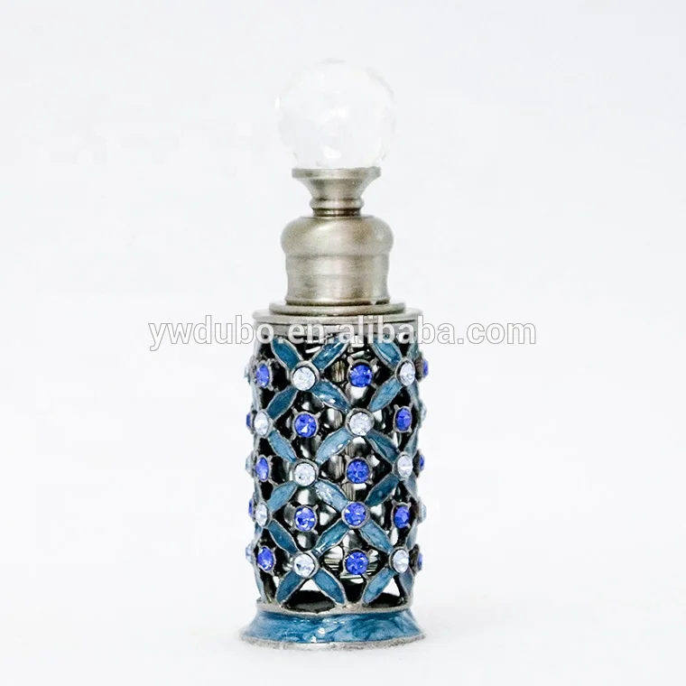 8ml Antiqued Metal Outer Perfume Bottle Copper Cap Stainless Bar Tube Glass Essential Oil Refillable Attar Bottles#51212/51322