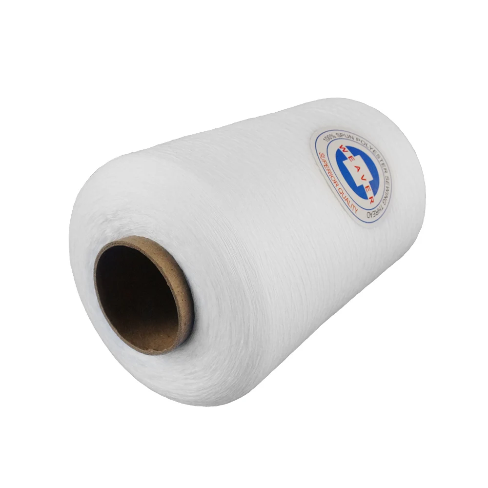 Spun Polyester Yarn unwaxed pe 30s Raw White
