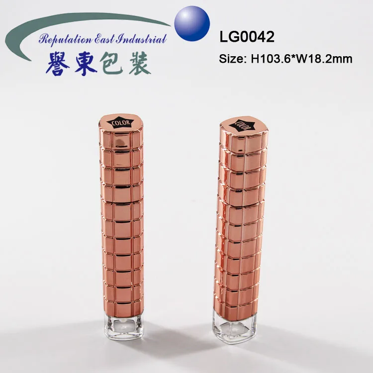 Free Samples Custom Gold Liquid Lipstick Containers  Empty Lipgloss Tubes