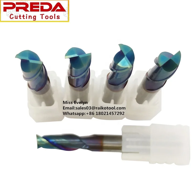 solid carbide 6mm blue nano coated HRC65 2 flutes square end mills