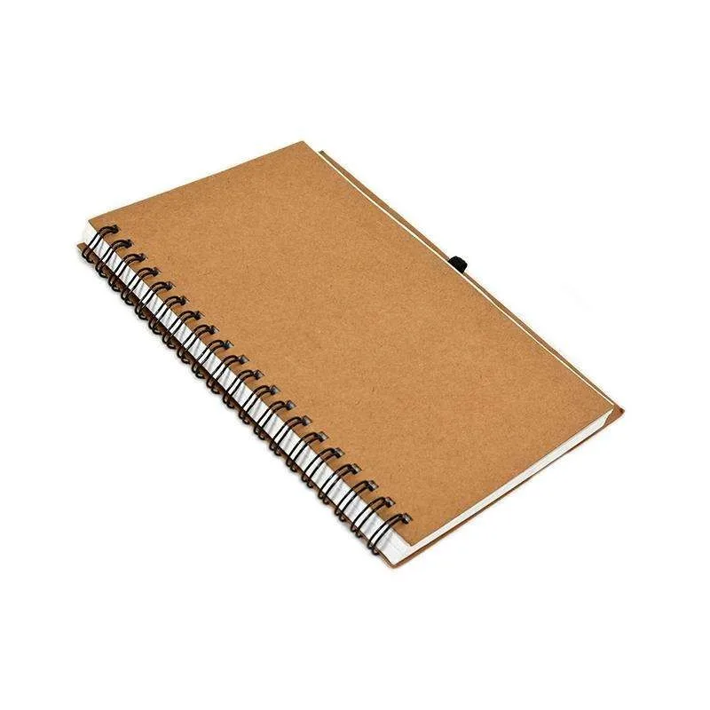 Manufacturer notebooks customizable Organic custom logo kraft cover sprial notebook with pen