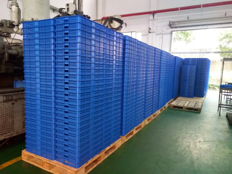 JOIN Plastic Bread Tray 630*400*124mm Vented Fruit Vegetable Basket Food Grade Plastic Crates Stackable Pizza Tray