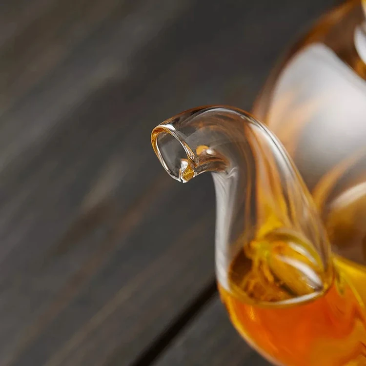 handblown heat resistant pyrex glass teapot 800ml personalized handmade glass teapot with 304ss filter