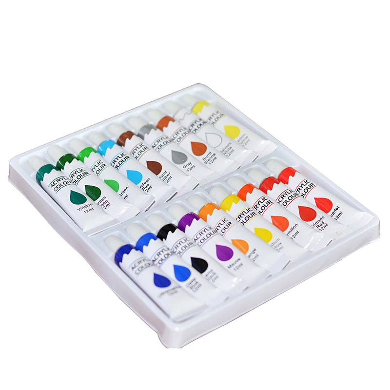 Free Sample Factory Wholesale 18 Colors Artist Acrylic Color Paint Set