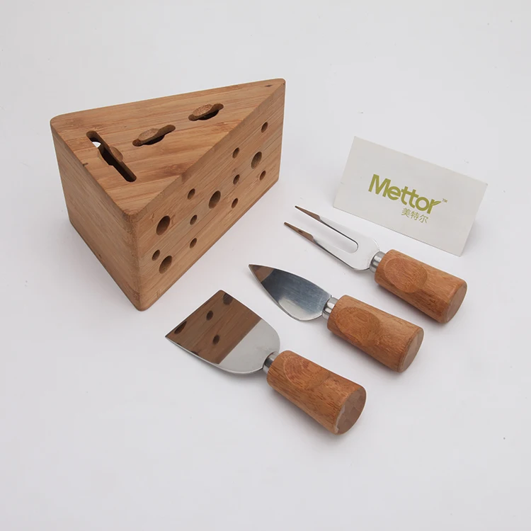 
Custom Bamboo Eco-friendly Cutting Board Set Cheese Knife 