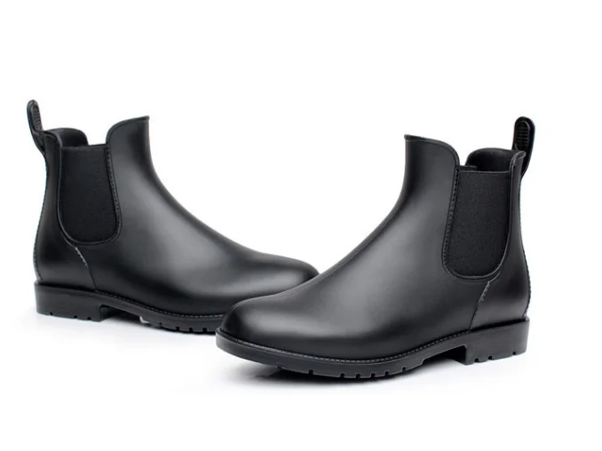 
Hotsale Unique Design Fashion Cheap Ankle Low Cut Men Pvc Rain Boot 