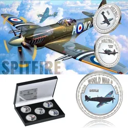 Amazom Hot Sale Metal Coin World War II 3D Airplane Silver Military Souvenir Coin Metal Coin For Collection