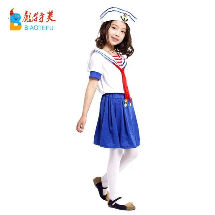 Hot sale quality carnival party girl sailor cosplay fancy dress costumes for kids in stock