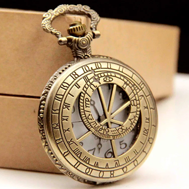 Мужские и женские часы в ретро стиле с римским циферблатом, кварцевые карманные часы с цепочкой, оптовая продажа