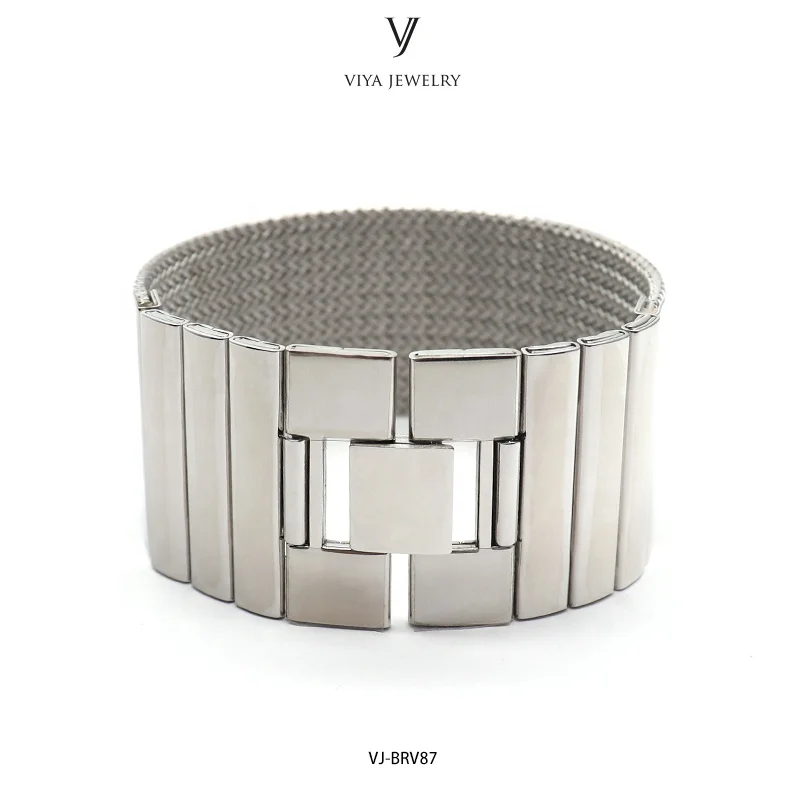 
Adjustable Wire Bangle Bracelets 316L Stainless Steel Charm Buckle Bracelets For Women Fashion Jewelry 