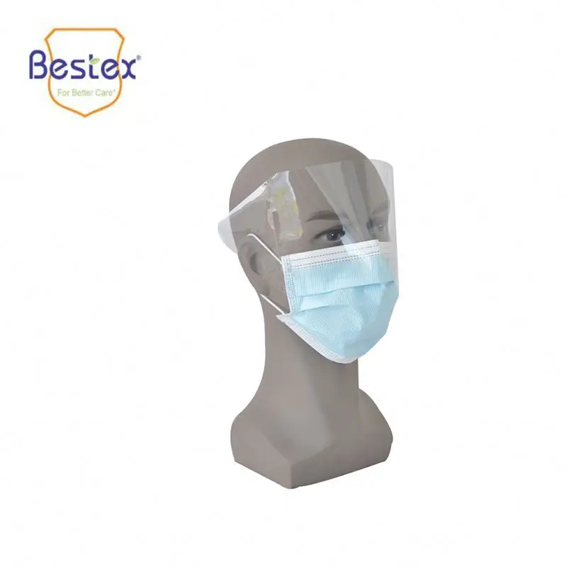 
Disposable anti fog nonwoven face mask with shield 