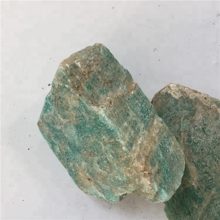 natural raw stone  blue amazonite gemstone crystal rough