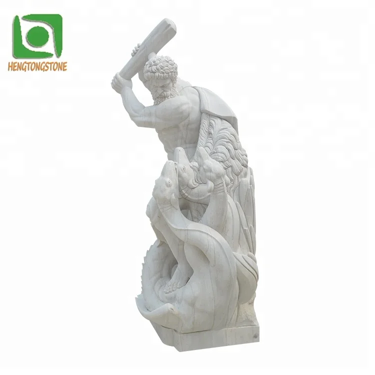 Famous Greek Stone Outdoor Naked Man Statue With Snake Sculpture