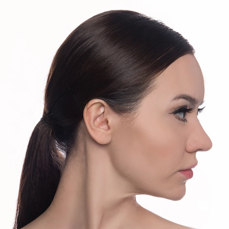 Custom packaging 100% real clear band tipped human hair strip false eyelash