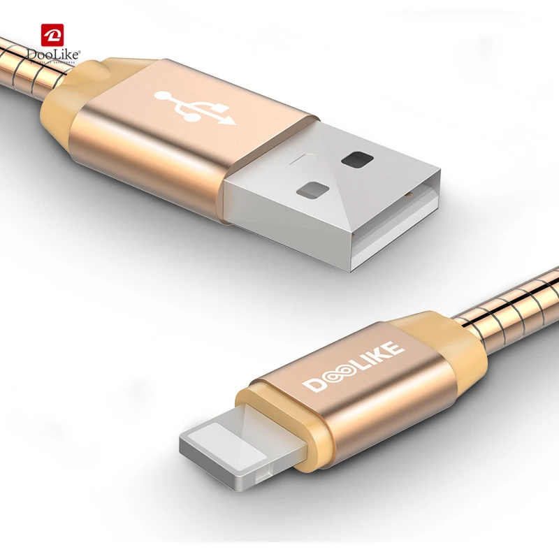 Wholesale Flexible 1.5m Flat Spring Micro USB Cable Charging Cable for iPhone