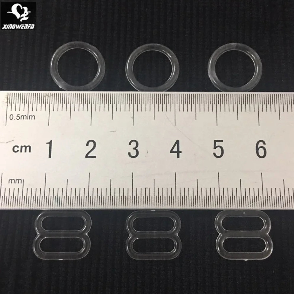 Good quality 8mm 10mm black white clear plastic bra strap adjuster bra plastic ring and slider