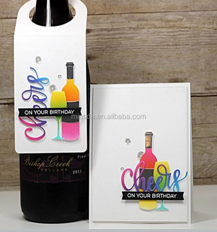 Minsda Custom printed wine bottle neck tags hang tags for wine bottle wine security tag