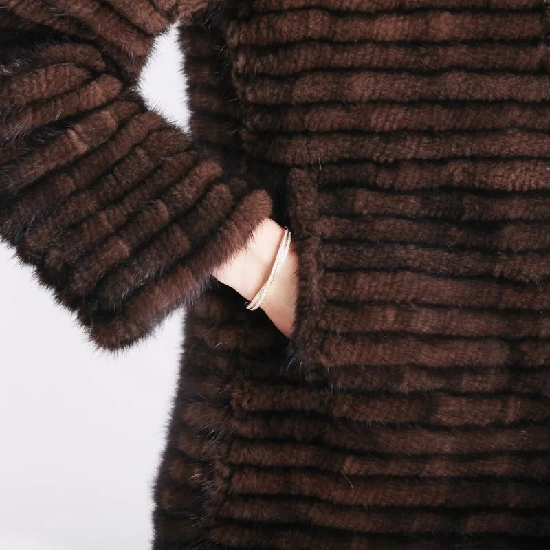 New Design China Fur Coats With Factory Price Woman Grey Mink Fur Coat