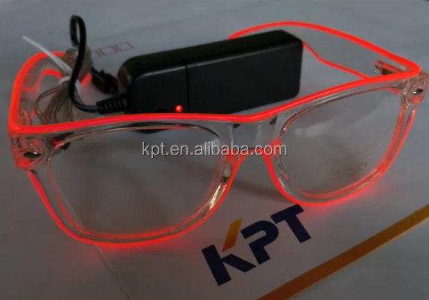 Manufacturer EL lighting 10 color sunglasses, rave party glowing shutter sunglasses, 3V battery inverter glowing sunglasses