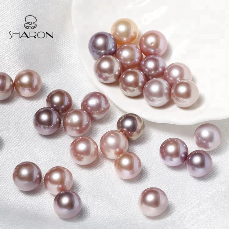 Bulk Wholesale 10-12mm High Luster Cultured Freshwater Round A Pink Lavender Edison Pearls