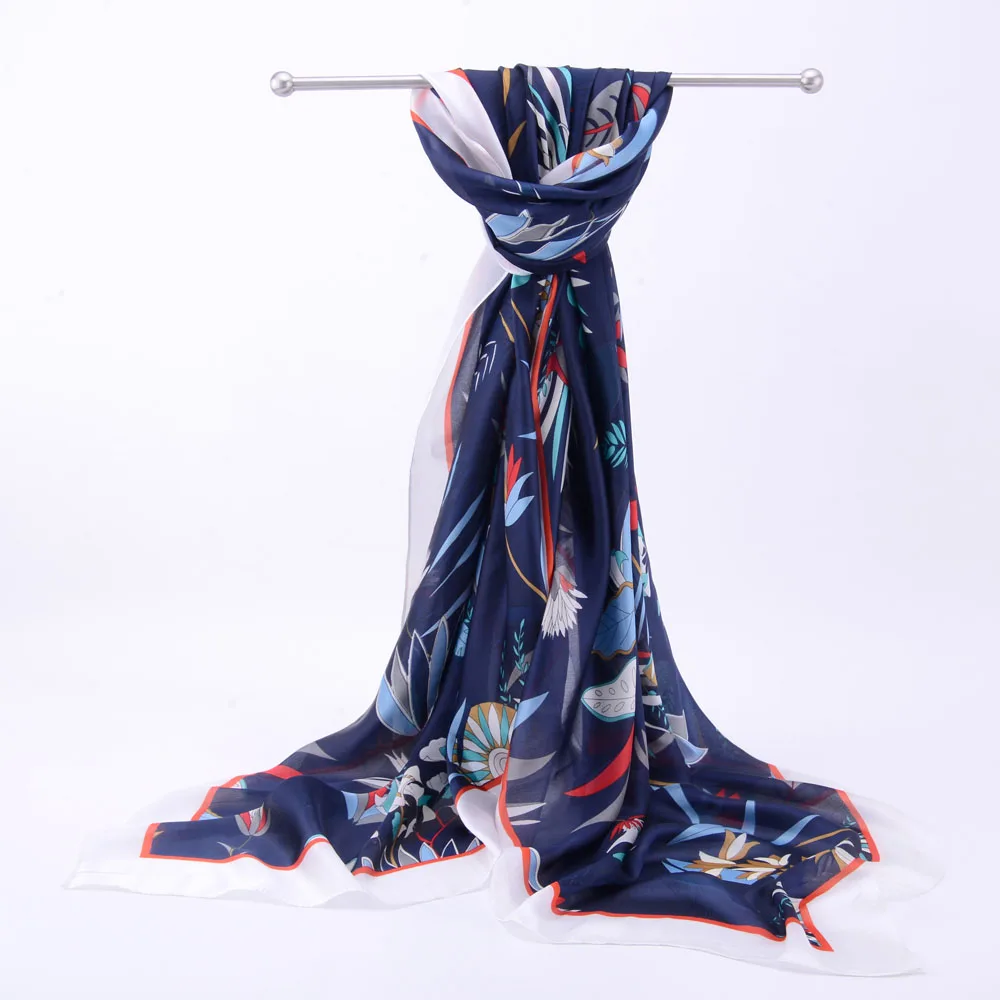 Custom digital printed 100% silk hair head scarf silk scarf printing