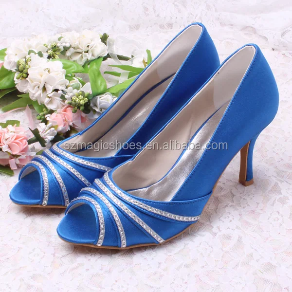 Wedopus White Wedding Heels Shoes with Crystal