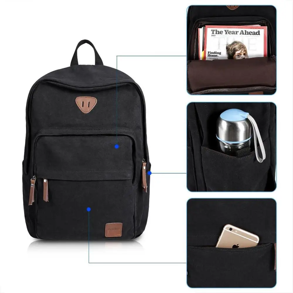 Vintage Canvas Backpack Rucksack Casual Daypacks Bookbags cotton school backpack