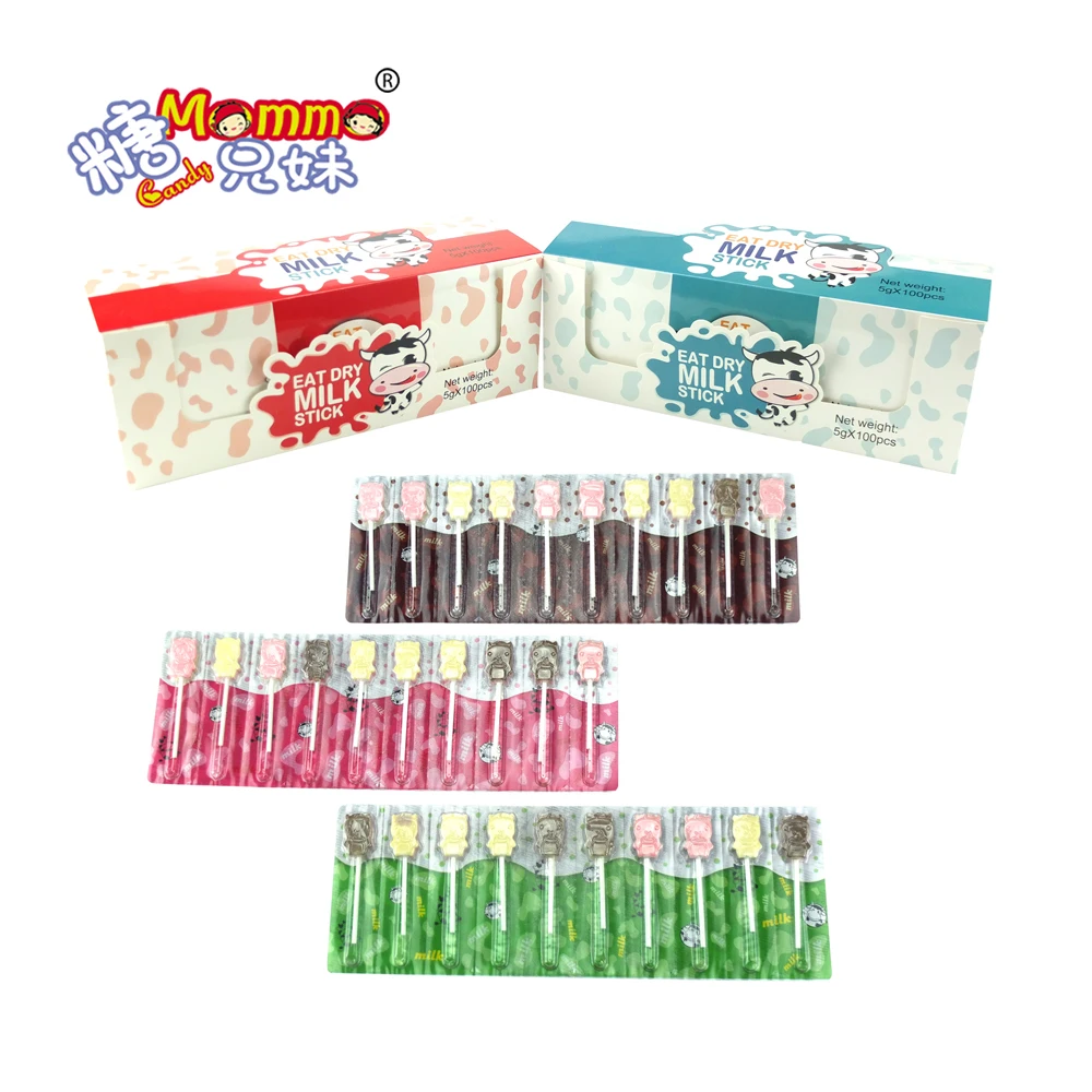 Box packing sweet dry chewy milk candy lollipop tablet