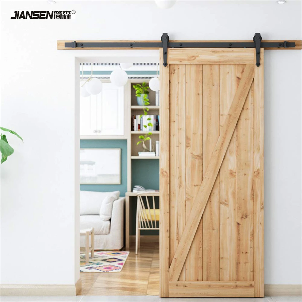 Wholesale High Quality Carbon Steel Classic Pulley Rail Sliding Door Kitchen Door Barn Door Hardware Kits